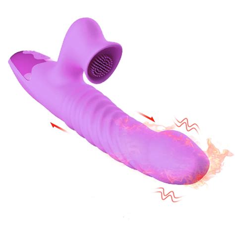 Thrusting Clitoral Stimulation Dildo Vibrator Telescopic Waterproof