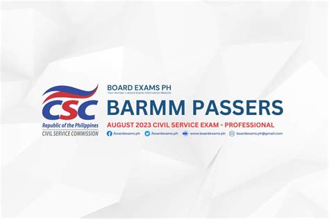 BARMM PASSERS PROFESSIONAL: August 2023 Civil Service Exam Results ...