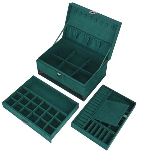 Estuche Caja Joyer A Retro Multifuncional Grand Capacidad Verde