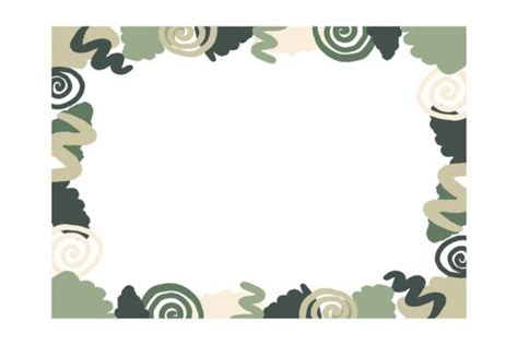 Flat Green Abstract Shape Frame Graphic By Setyawati Elis Creative