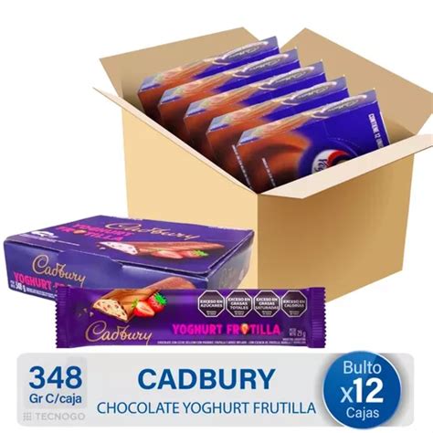 Caja Chocolate Cadbury Yoghurt Frutilla Pack Bulto Display Env O Gratis