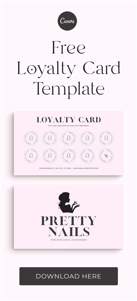 Free Loyalty Card Template Canva Template Business Card Design