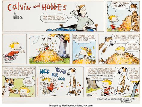 RECORD! An Original Calvin & Hobbes Sunday Strip Sold at Heritage Auctions in 2012 for $203,150 ...