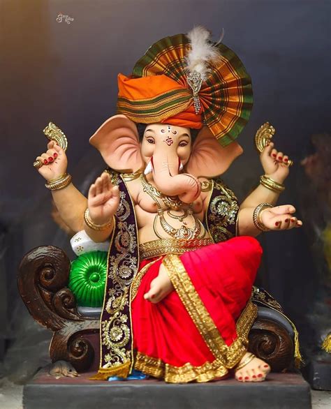 Ganpati Bappa Morya On Instagram 🌺🌷गणपती बाप्पा मोरया 🌷🌺 Ganpati Pic Pic Parag Hatim