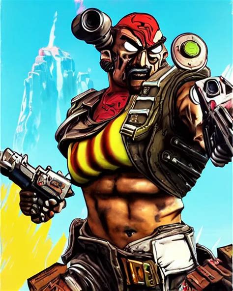 Cel Shaded Gunzerker Salvador From Borderlands 2 Stable Diffusion