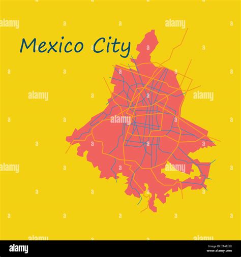 Flat Color Map Of Mexico City Plan Royalty Free Vector Image Stock Vector Image And Art Alamy