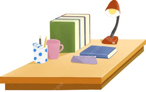 Organized School Desk Clip Art