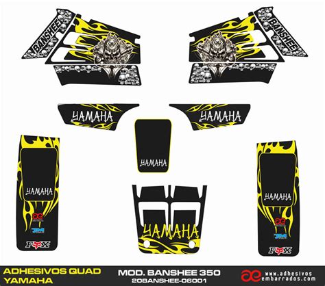 Pegatinas Yamaha Banshee Black And Yellow Adhesivosembarrados