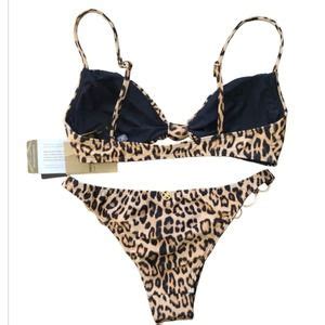 Vix Swim Nwt Vix Paula Hermanny Leopard Print Bikini Size M Beach