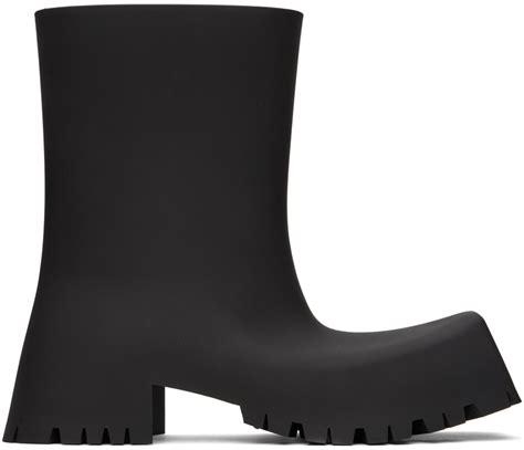 Balenciaga Black Trooper Boots In 1000 Black Modesens