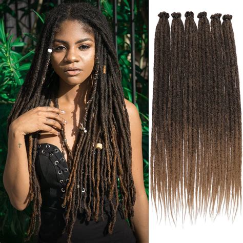 Leeven 18 Inch Ombre Dreadlock Extensions 20 Strands Reggae Braid Locs