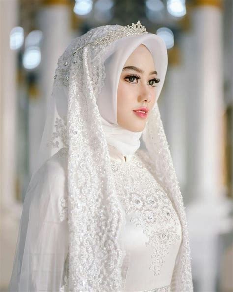 White Hijab Modern Wedding Dress Addicfashion