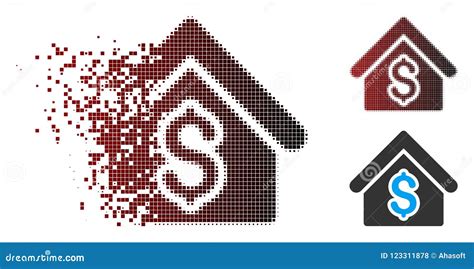 Moving Pixel Halftone House Rent Icon Stock Vector Illustration Of