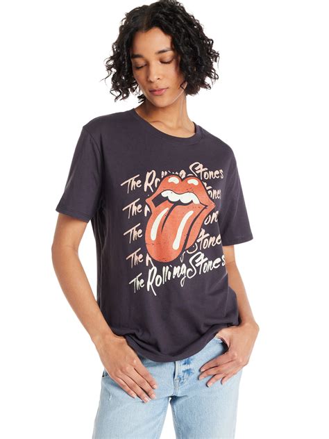 Time And Tru Womens Rolling Stones Graphic Tee With Short Sleeves