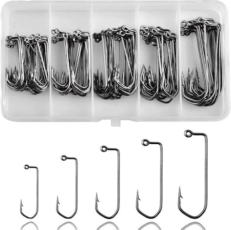 Amazon 50Pcs Fishing Hooks 90 Degree Aberdeen Jig Fishing