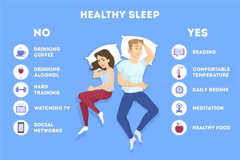 Rules Of Healthy Sleep Bedtime Routine For Good Sleep Stock Vector Illustration Of Alarm