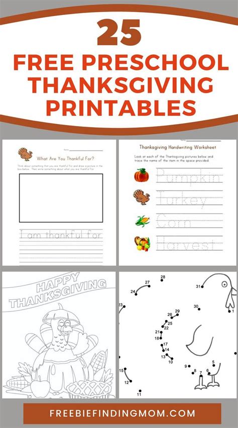 25 Free Preschool Thanksgiving Printables Freebie Finding Mom