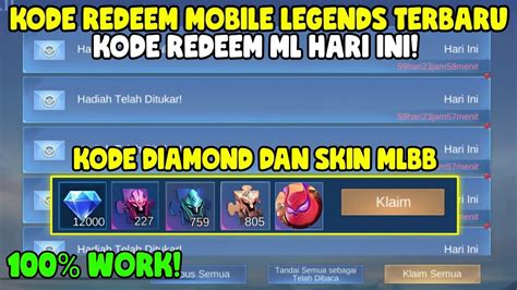 Klaim Kode Redeem Ml Terbaru Kode Redeem Mobile Legend Code Redeem Ml