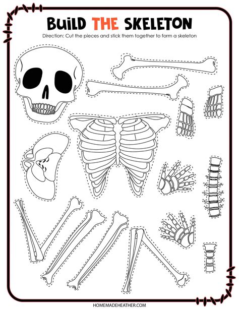 Free Skeletal System Printable Work Sheets Homemade Heather