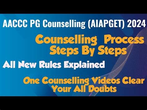 AACCC PG Counselling 2024 AIAPGET Counselling Process Registration