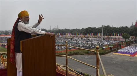 Prime Minister Narendra Modi During His Independence Day Speech At Red