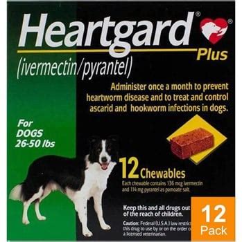 Heartgard Plus for Dogs 26-50 lbs (12-22 kg) 12 Chewables - PetBucket