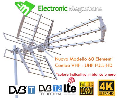 Kit Antenna Digitale Terrestre Dtt Combo Combinata Unica Uhf Vhf