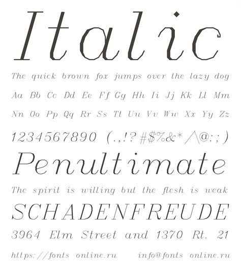 Italic Font