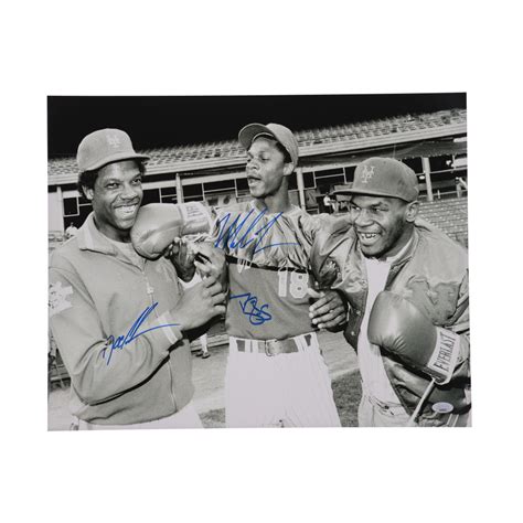 Mike Tyson Doc Gooden Daryl Strawberry Signed 16x20 Photo JSA