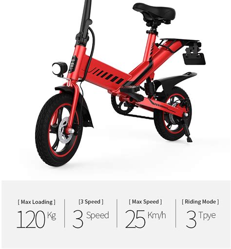 Vélo Électrique Y1S 12 pouces Pneu 36V 10 4Ah 250W 25km h Rouge