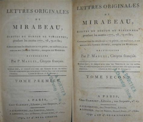 Mirabeau Lettres Originales De Mirabeau Catawiki