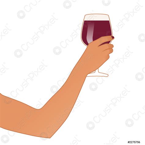 Female Hand Holding A Glass Of Red Wine Isolated On Stock Vector