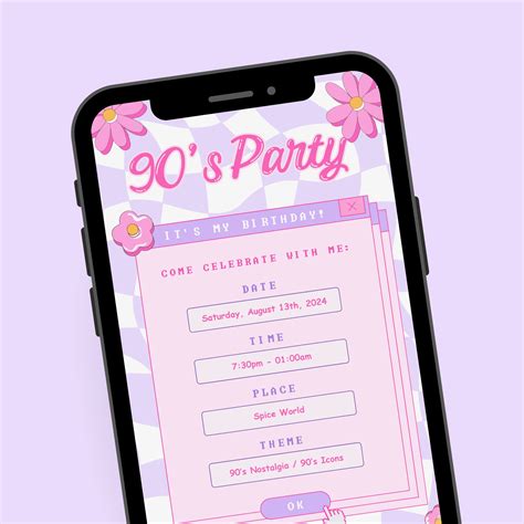 90 S Party Invitation Editable On Phone 1990 S 2000 S Themed Party