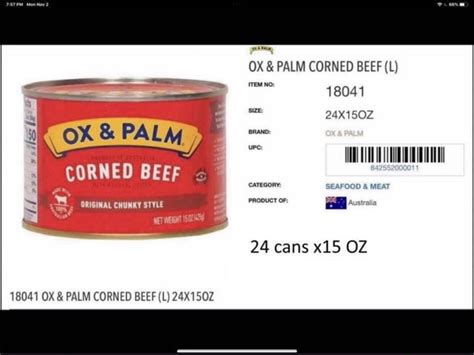 Ox And Palm Corned Beef With Juices Original Chunky Style 15 Oz Pack Of 24 Ebay