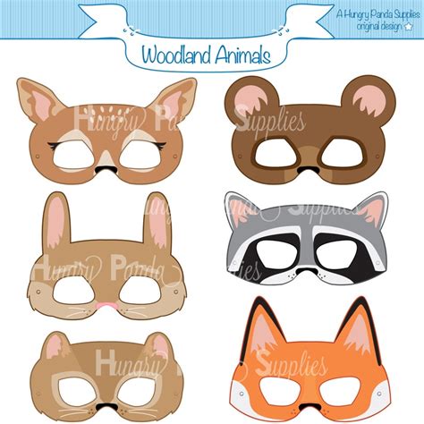 Woodland Forest Animals Printable Masks Woodland Animal Mask Bear