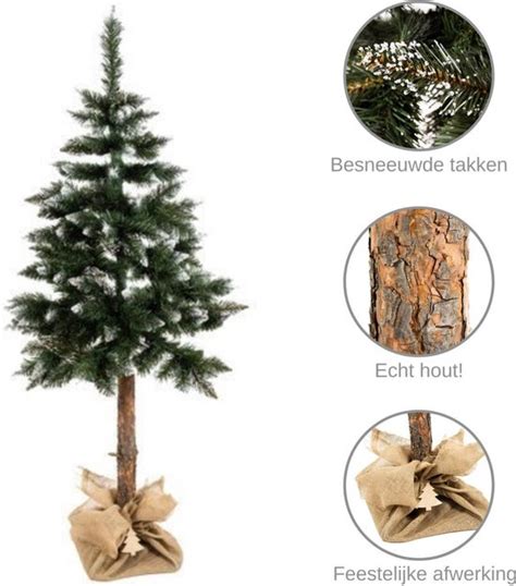 Kunstkerstboom Kerstboom Kerstboom Kunstof Echte Houten Stam