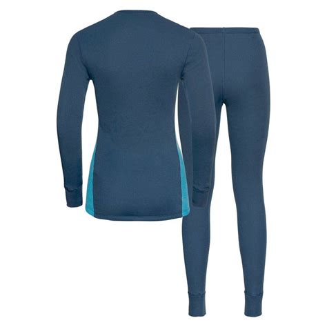 Odlo Damen Funktionsunterw Sche Active Warm Eco Set Teilig In Blau