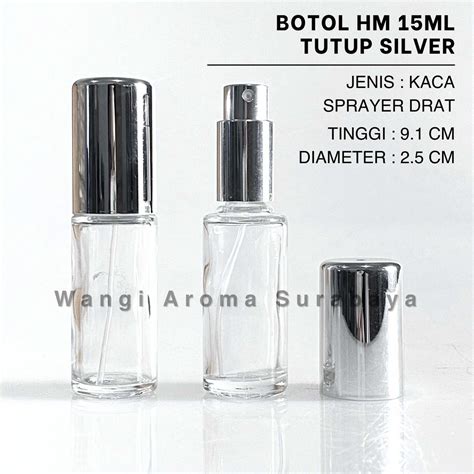 Jual Botol Parfum 15ML HM Silver Spray Drat Botol Parfum HM Drat