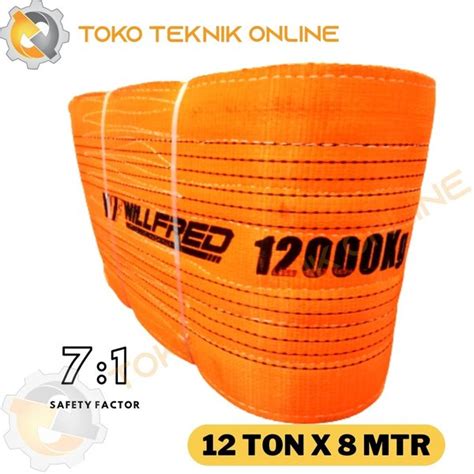 Jual Webbing Sling Belt Tali Angkat Double Layers 12 Ton X 8 Meter