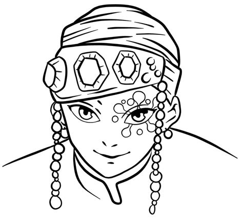 Tengen Uzui From Demon Slayer Coloring Page Free Printable Coloring