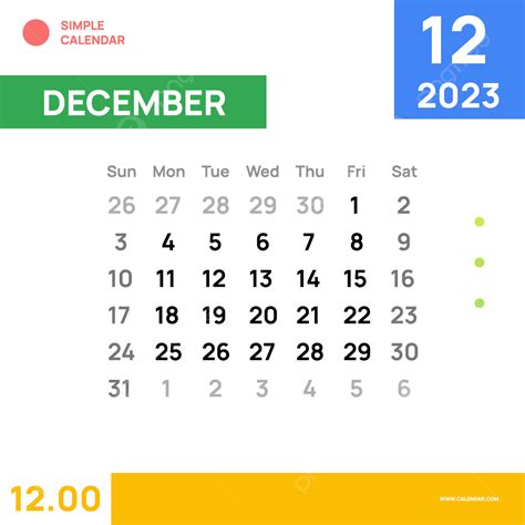 Gambar Gambar Hd Kalender Datar Desember 2023 Kalender Bulan Kalender Datar 2023 Png Dan