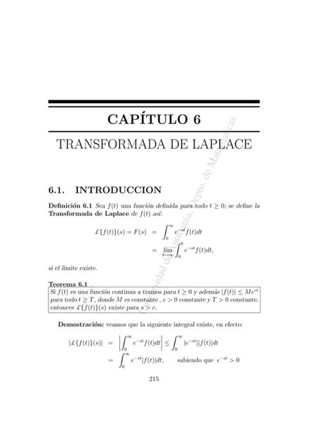 Ecuaciones Diferenciales La Transformada De Laplace Pdf