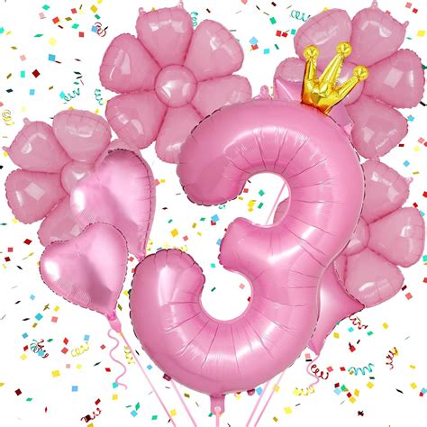 Amazon Glimin Pcs Hot Pink Number Balloons Pink Balloons