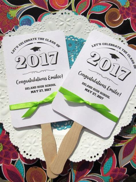 Graduation Party Favor Fans Personalized For The Graduate A Etsy