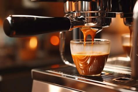 Premium Ai Image Professional Coffee Brewing Closeup Of Espresso