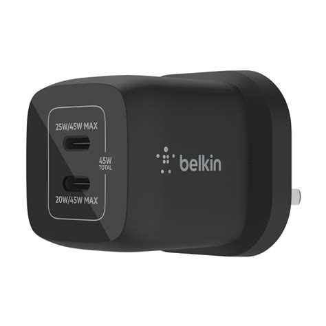 Belkin Boostcharge Pro Dual Usb C Gan Wall Charger With Pps W