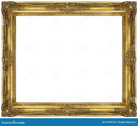 Golden Baroque Frame Isolated On White Background Stock Photo Image