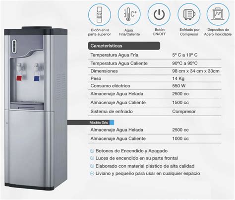 Dispensador Eléctrico Compresor Pedestal Agua Purificada Glaciar