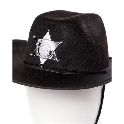 Black Sheriff Cowboy Hat - Child | Party Delights