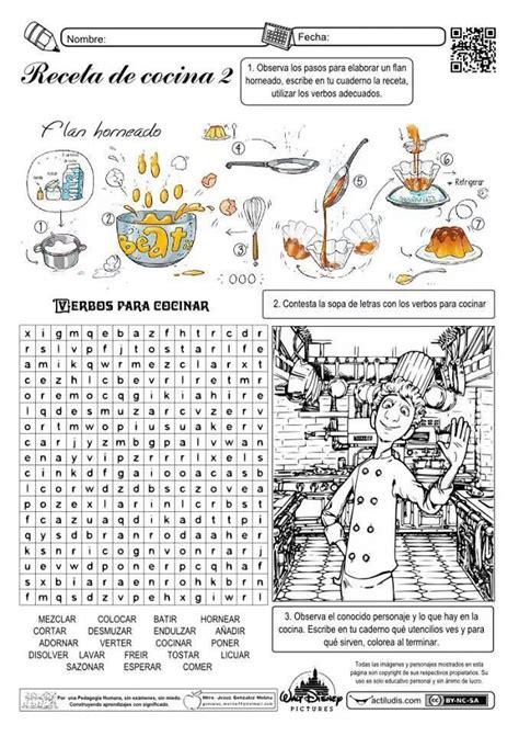 Sopa De Letras Receta De Cocina Recursos De Ense Anza De Espa Ol